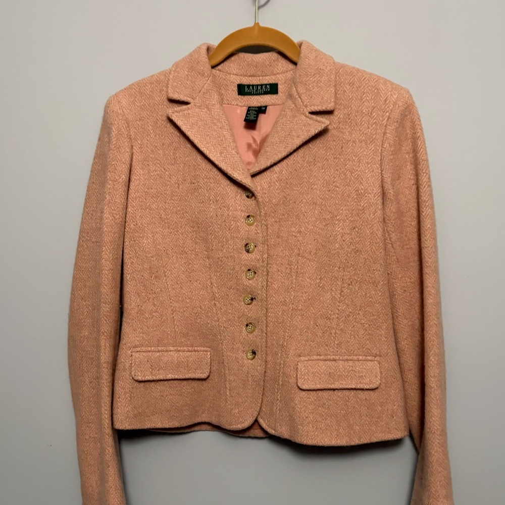 Ralph Lauren Classic Light Peach Tweed Jacket